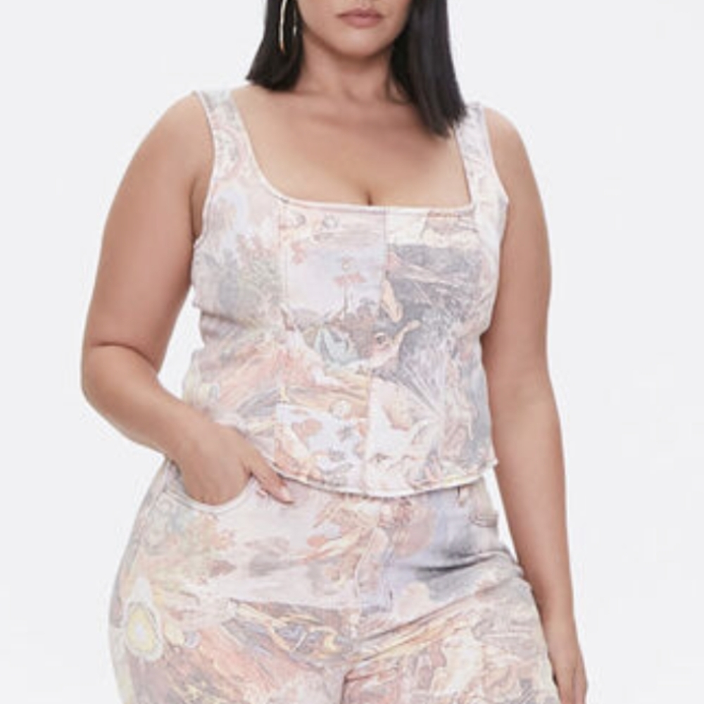Forever 21 Denim Corset Top